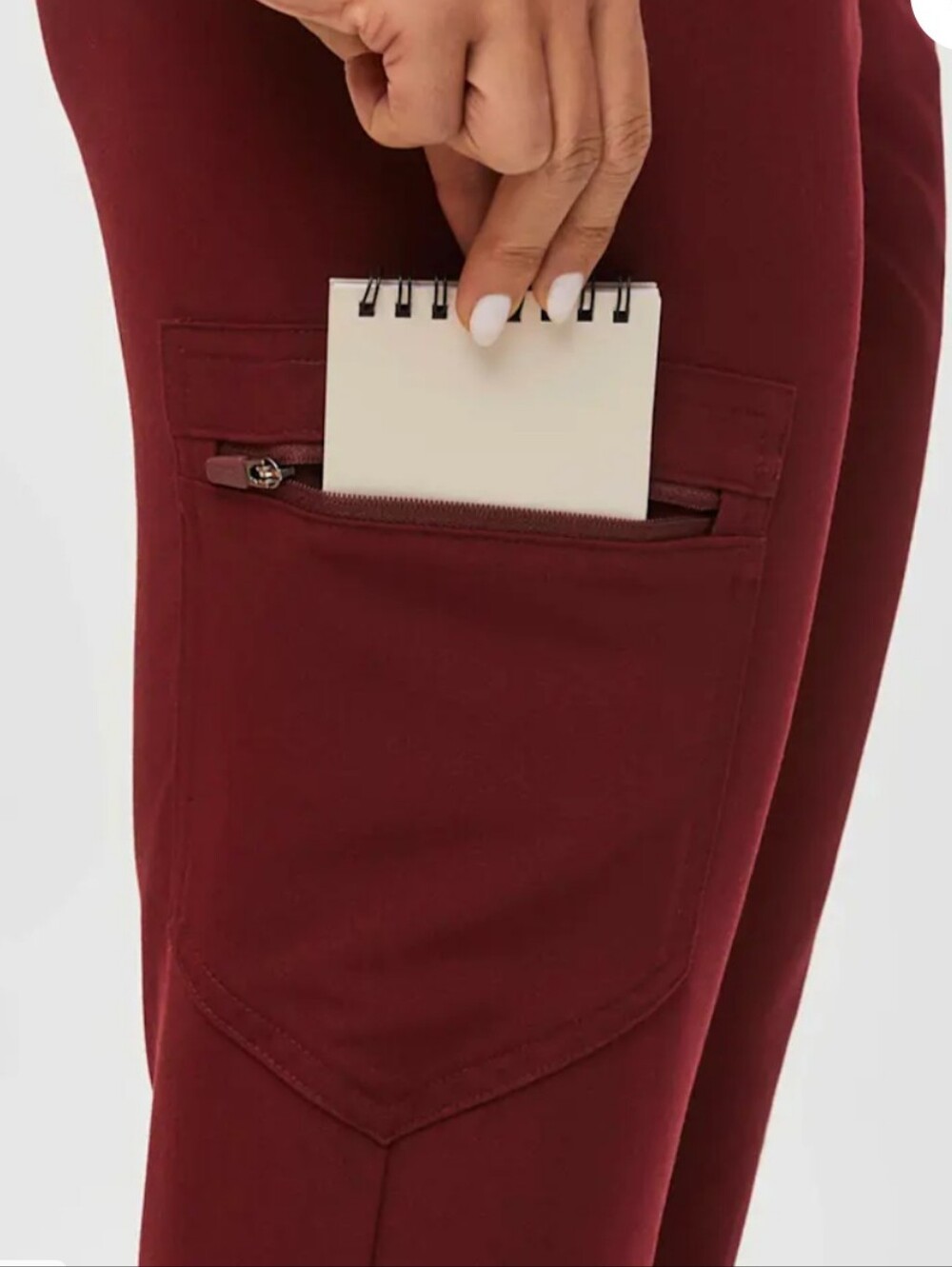 Figs Zamora Scrub Jogger Pants Professional Women's High Waist Burgundy sz XXS. - Picture 3 of 16